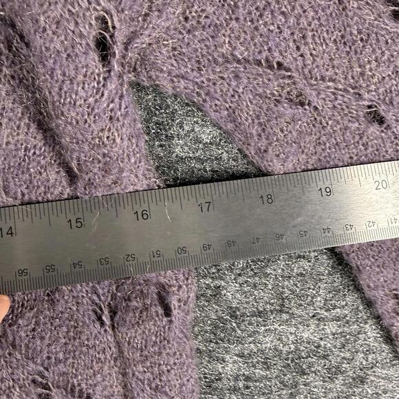 Loft Sweater Pullover Women S Small Purple Knit Long Sleeve Wool Round Neck - Picture 5 of 7